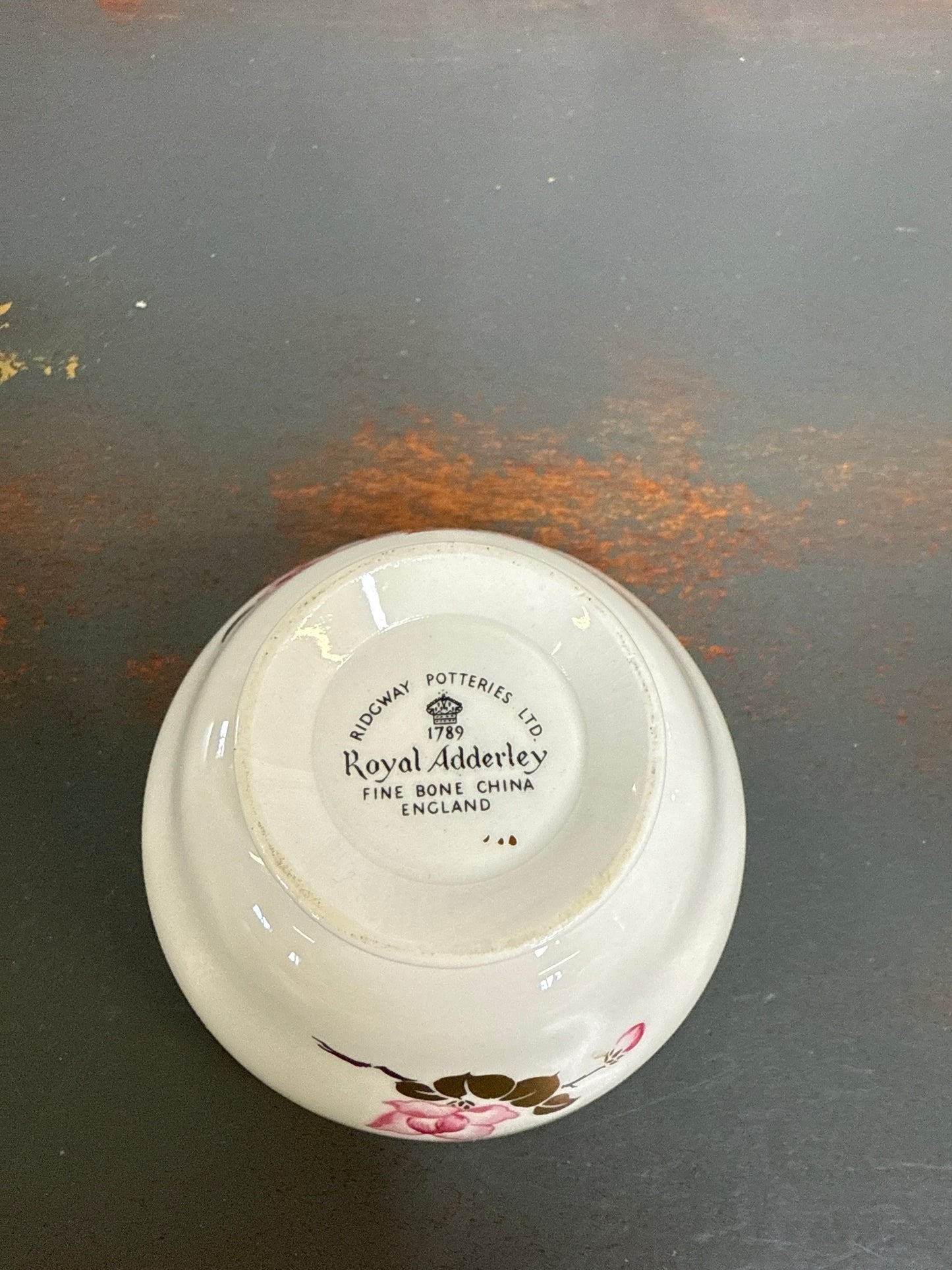 Vintage Royal Adderley Sugar Bowl with Pink Floral - England (A1)