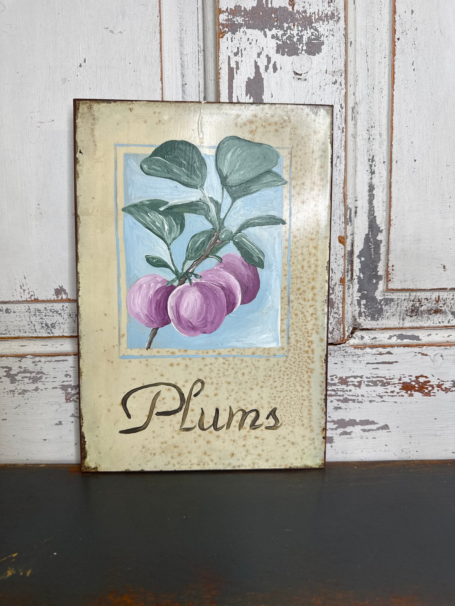 Metal Plum Sign (A1)