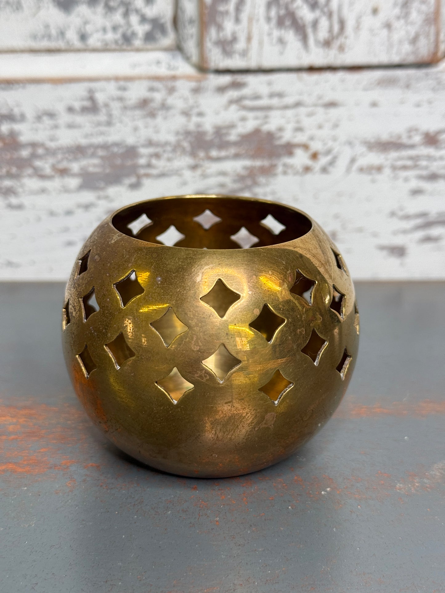 Vintage Brass Votive Holder (A1)