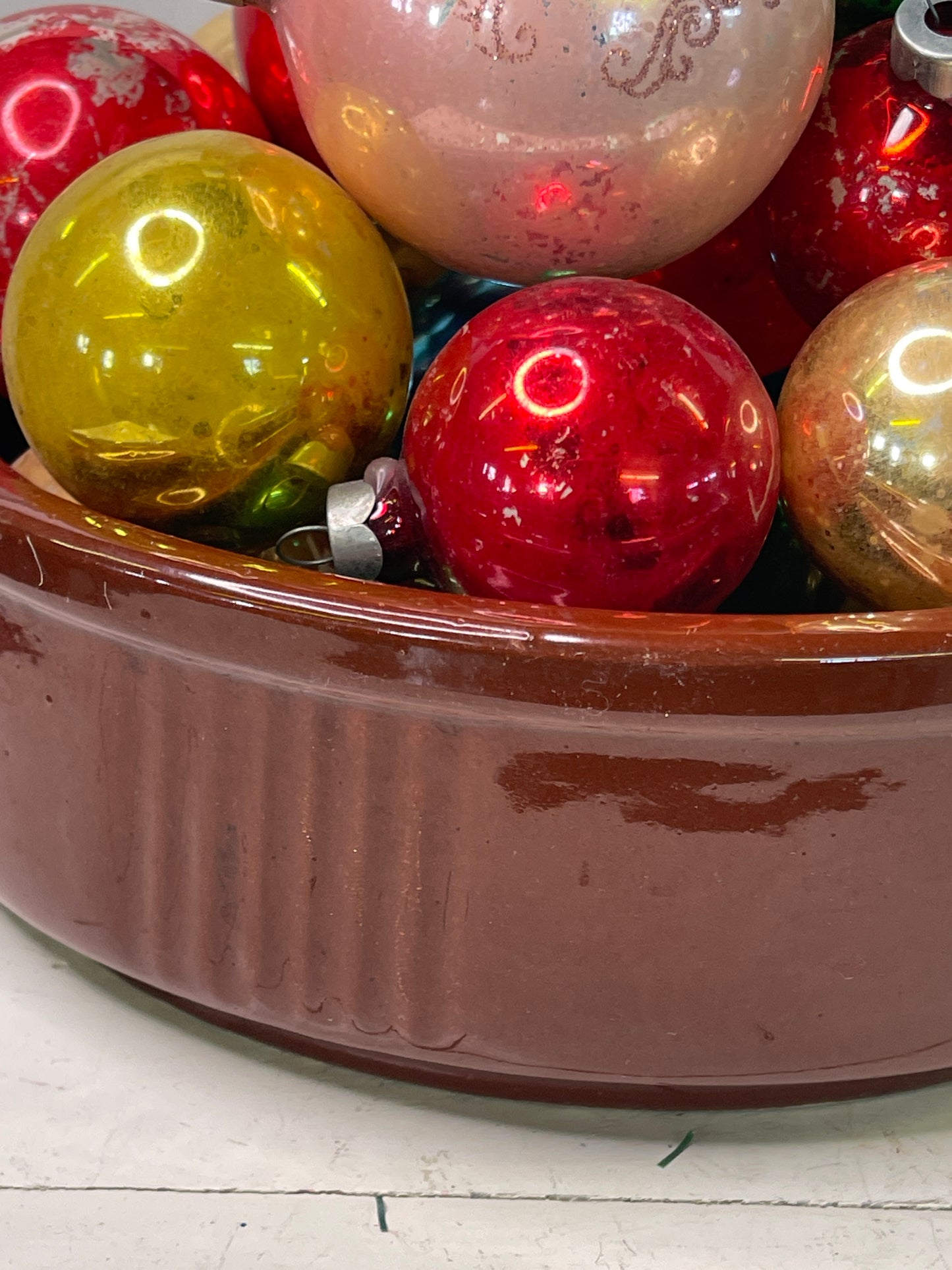 Vintage Brown Crock Shallow Bowl (B2)