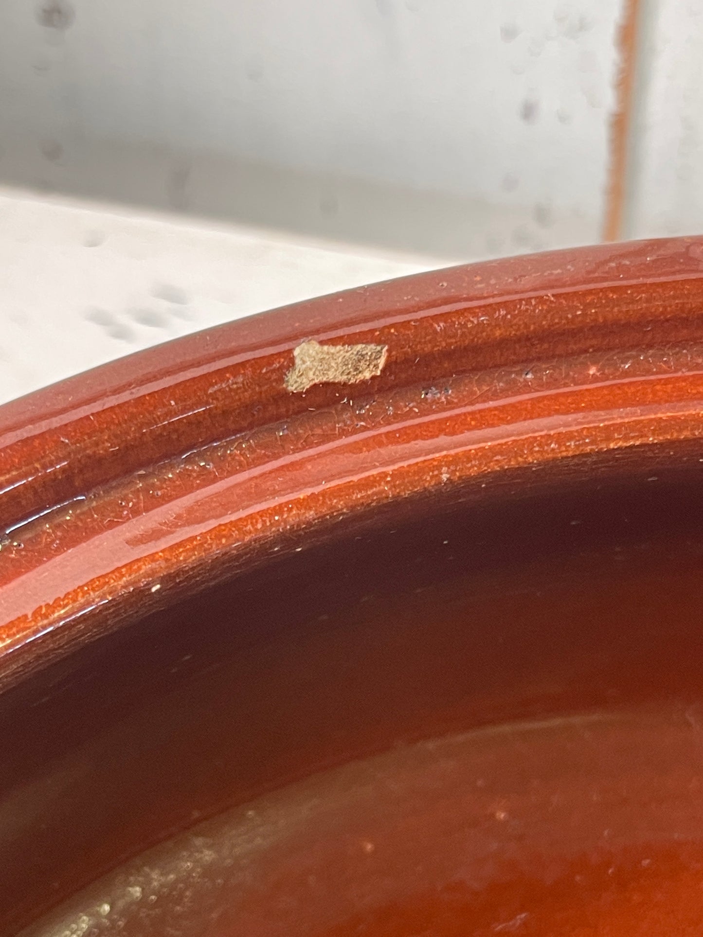 Vintage Brown Crock Shallow Bowl (B2)