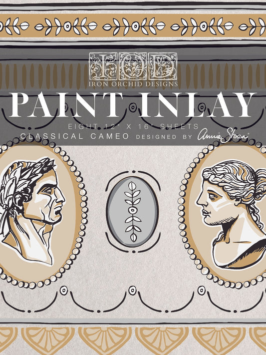 Classic Cameo Annie Sloan IOD Paint Inlay 8 Sheets - 12x16 Pad