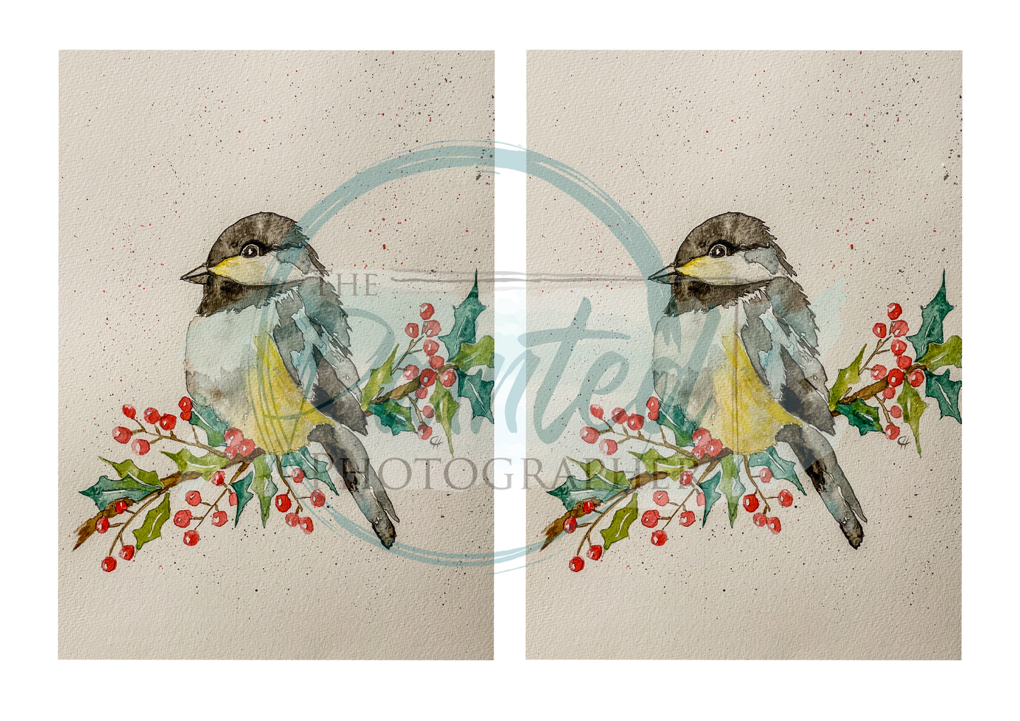 Merry Tweet Mis Watercolor 5x7 - Connie's Rice Paper