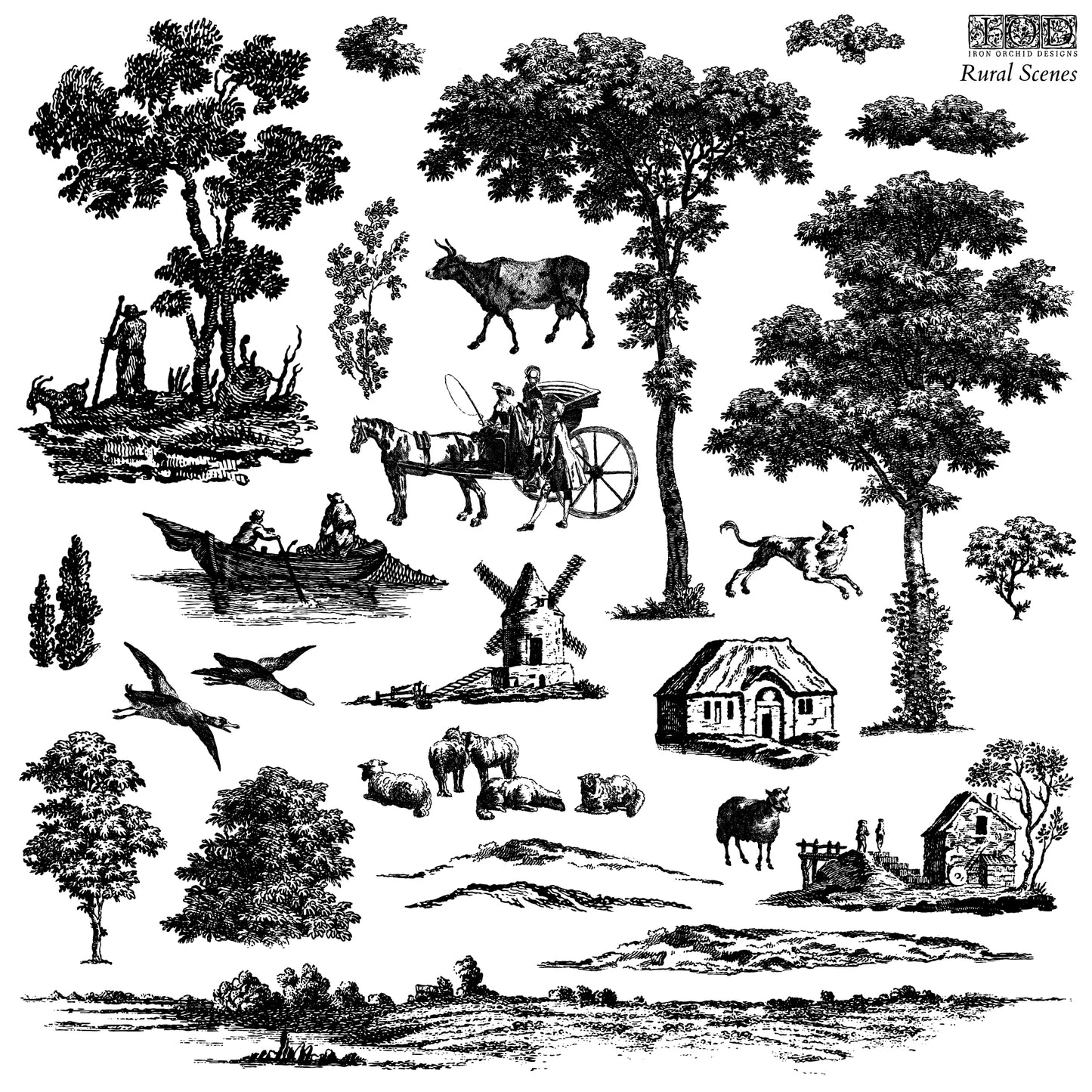 Rural Scenes 12×12 IOD STAMP™ (Set of 2)