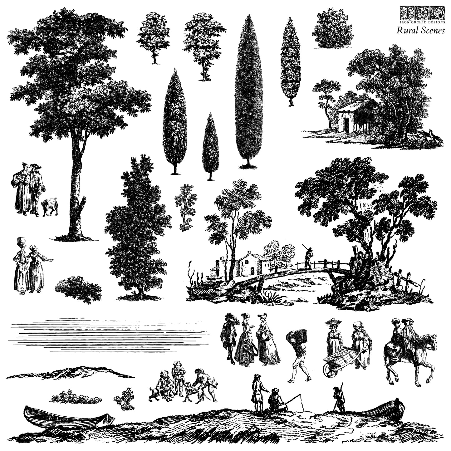 Rural Scenes 12×12 IOD STAMP™ (Set of 2)