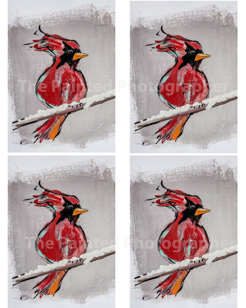 Windy Cardinal 3.5x5 - Connie's Rice Paper