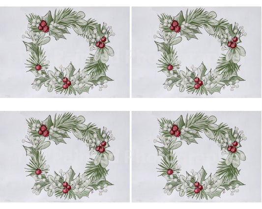 Holiday Wreath 3.5x5 - Connie's Rice Paper