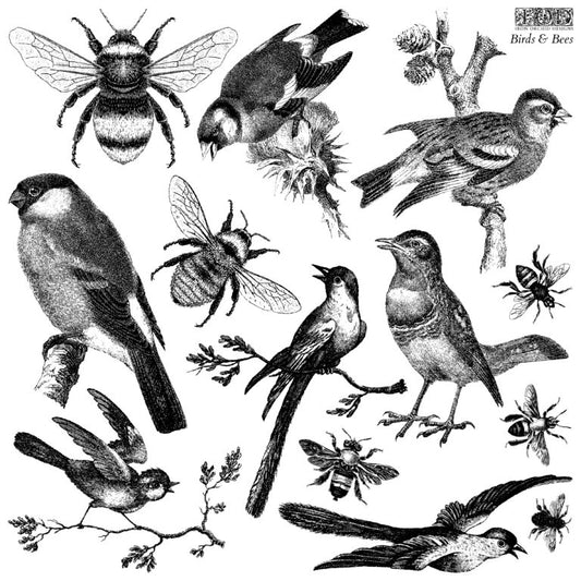 BIRDS AND BEES 12×12 IOD STAMP™