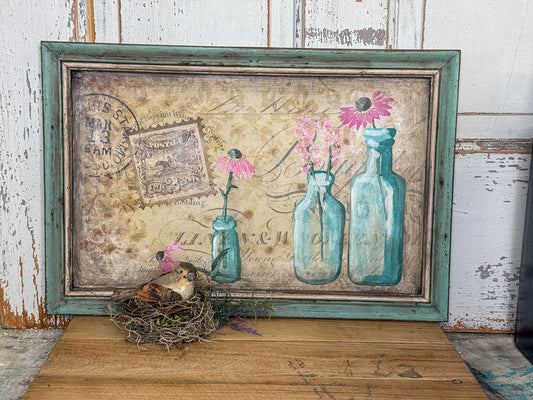 Vintage Bottles, Painted Hearts, Spring.... Oh My!