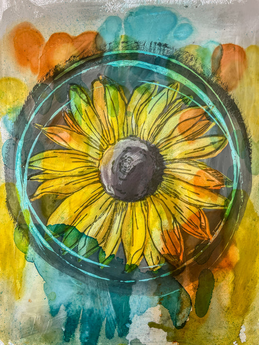 Happy Accident - Sunflower Painting