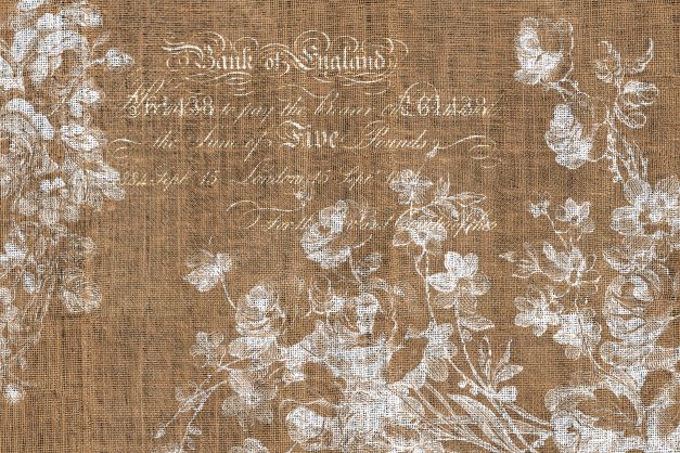Roycycled Floral Burlap Landscape Decoupage Paper