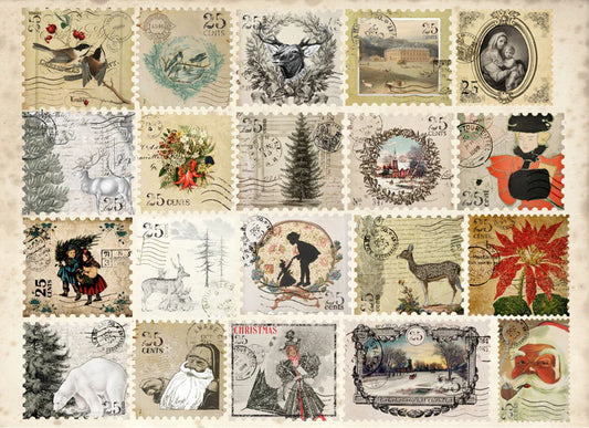 Roycycled Christmas Postage Decoupage Paper