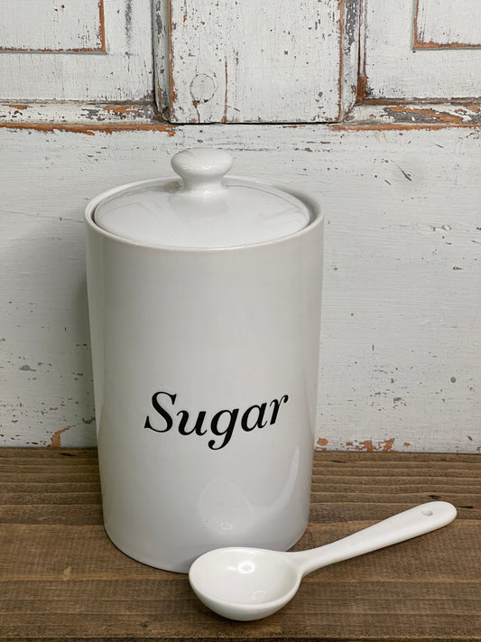 Crofton Stoneware Sugar Container with Spoon