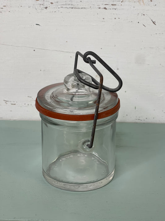 Thick Glass Jar with Wire Clamp