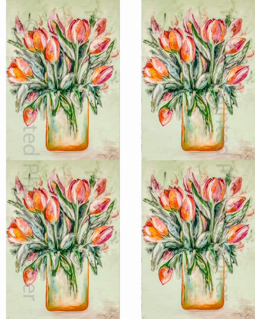 3x5 Tulips Dreams - Connie's Spring Rice Paper