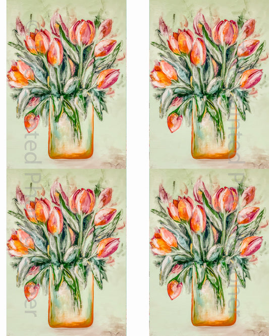 3x5 Tulips Dreams - Connie's Spring Rice Paper
