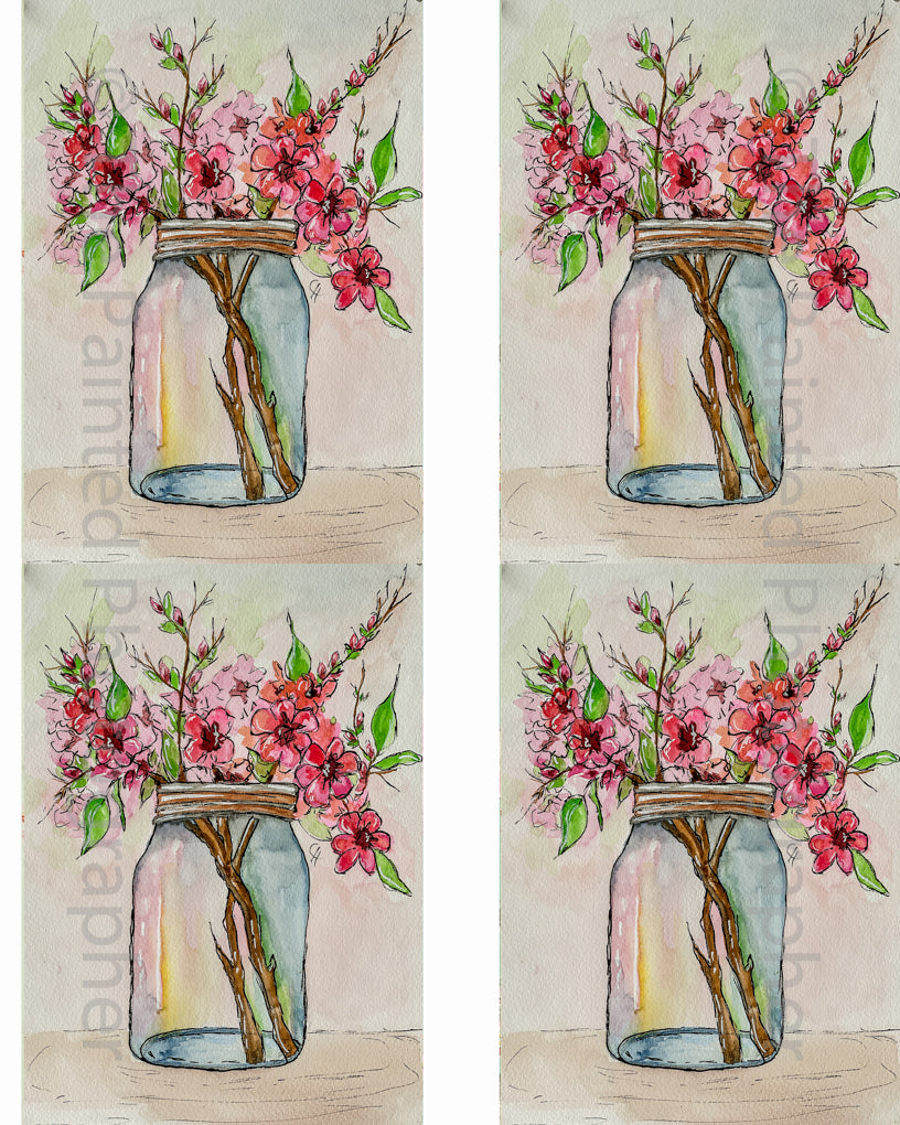 3x5 Watercolor Floral - Connie's Spring Rice Paper