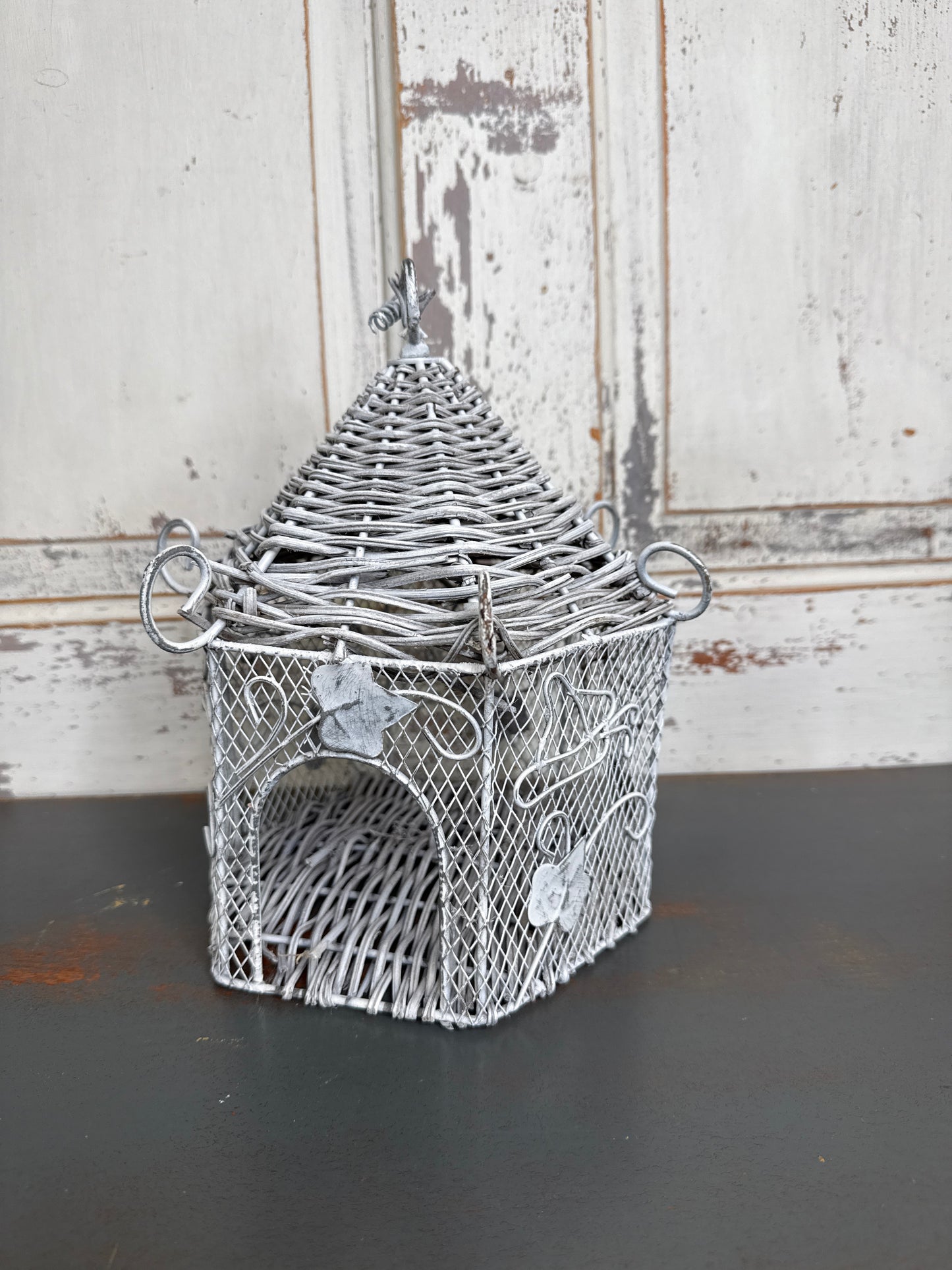 Metal and Wicker Bird Cage (GB)