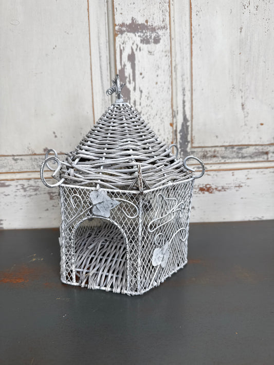 Metal and Wicker Bird Cage (GB)