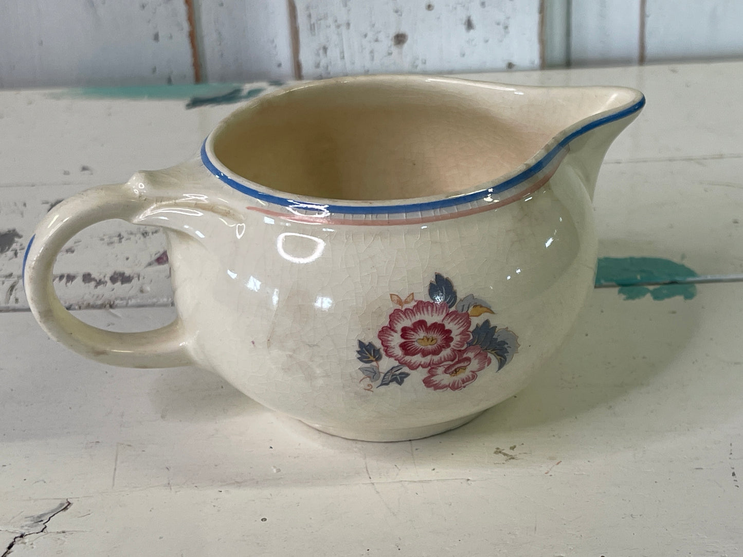 Taylor Smith Creamer with Pink and Yellow Flowers