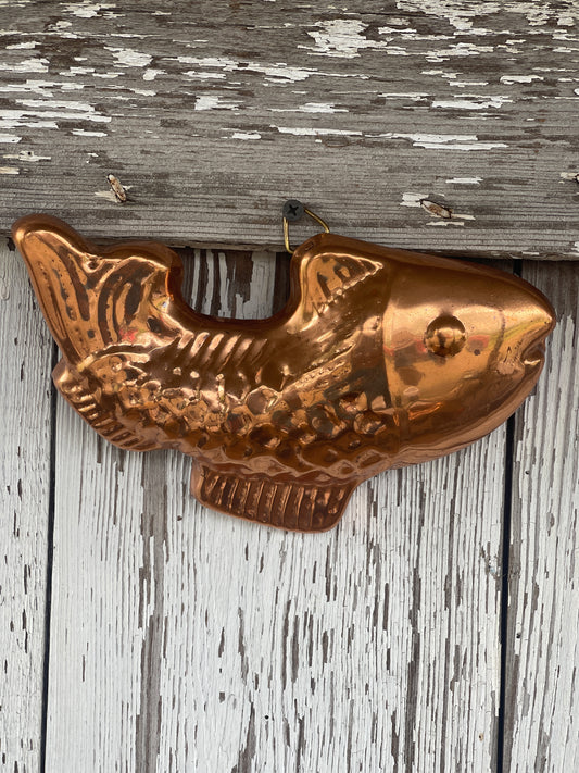 Copper Fish Jello Mold - Made in India