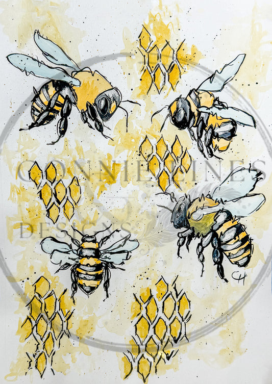 Busy Bees  - Connie's Rice Paper