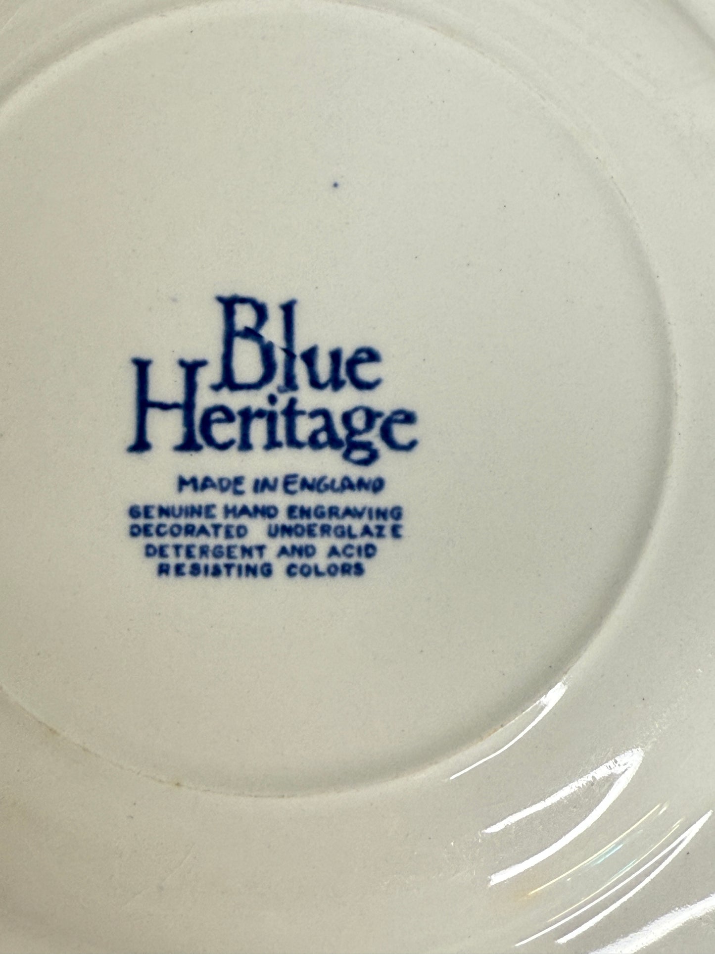 Blue Heritage Saucer England Blue and White Plate (A2)