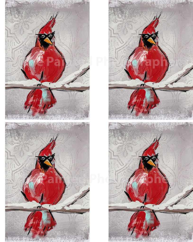 Cardinal Surprise 3.5x5 - Connie's Rice Paper