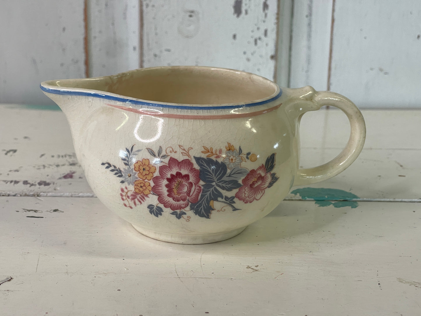 Taylor Smith Creamer with Pink and Yellow Flowers