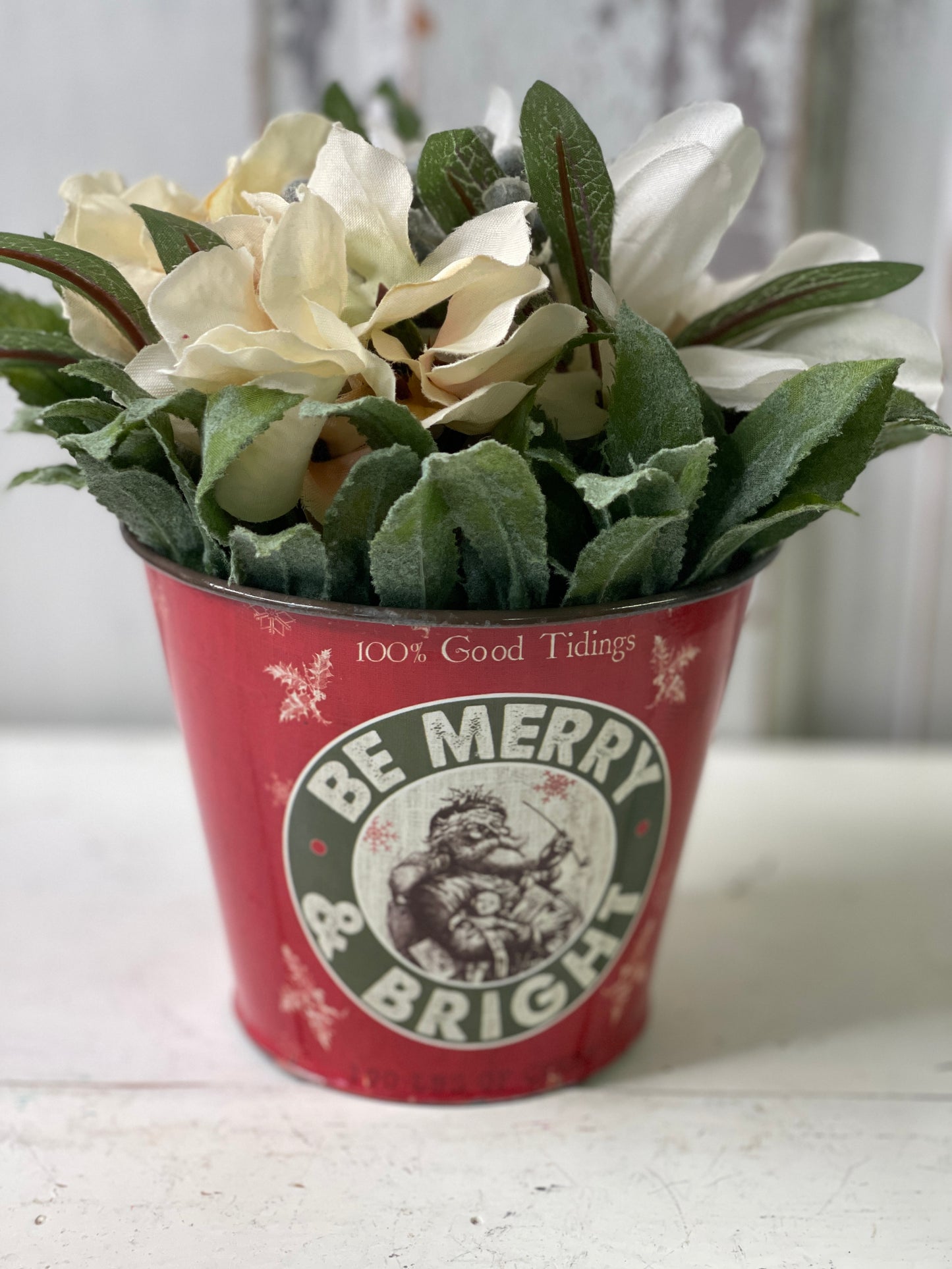 Be Merry and Bright Santa Tin Can