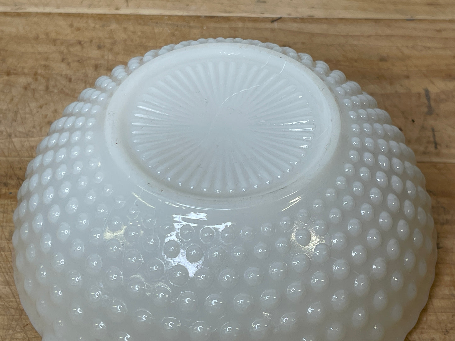 Vintage Milk Glass Hobnail Bowl  (A2)