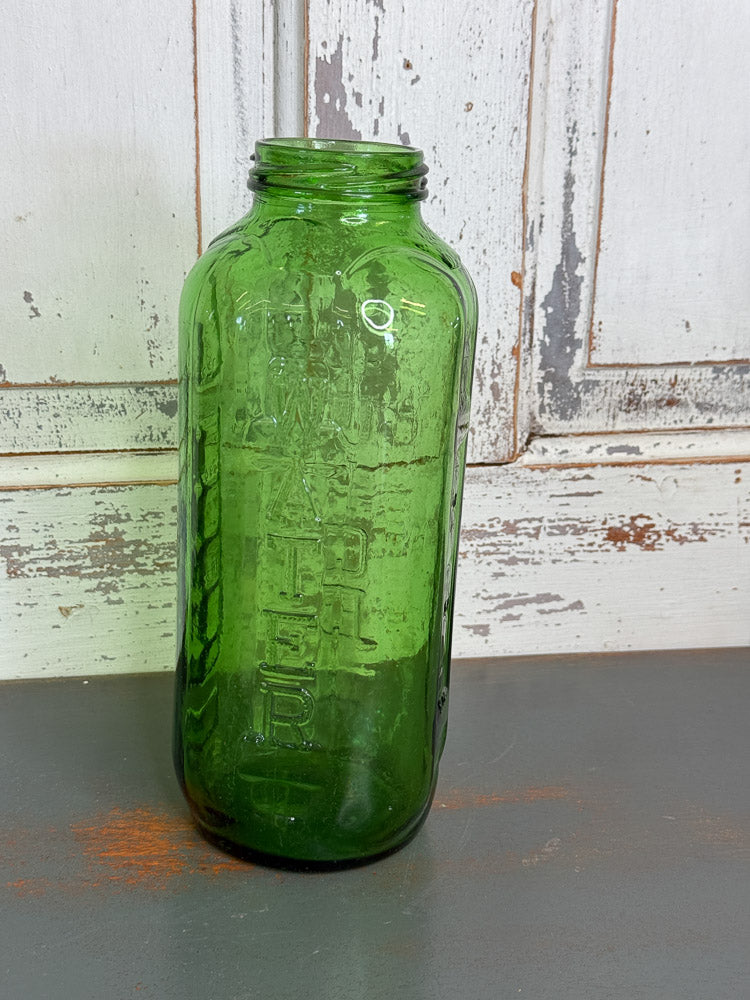 Vintage Hoosier Green Juice Square Jar (C2)