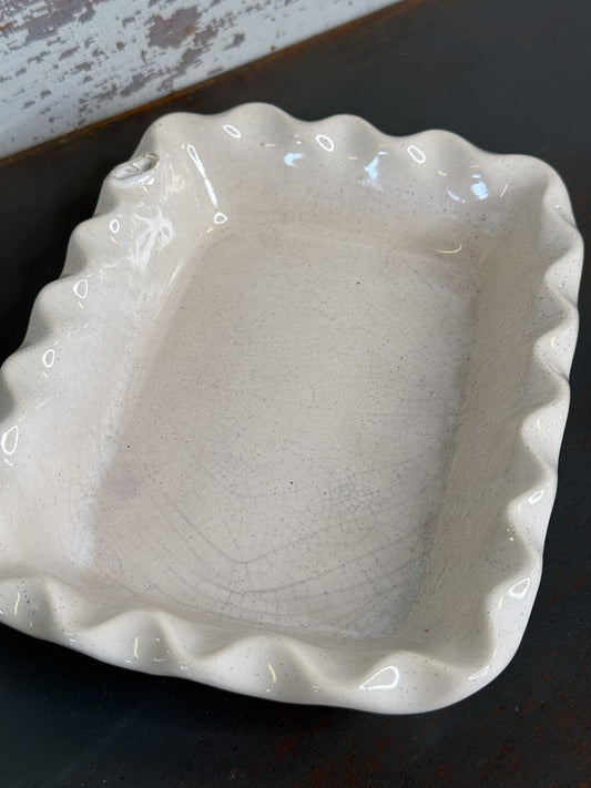 Scalloped Stoneware OvenProof Casserole Dish - Japan (C2)