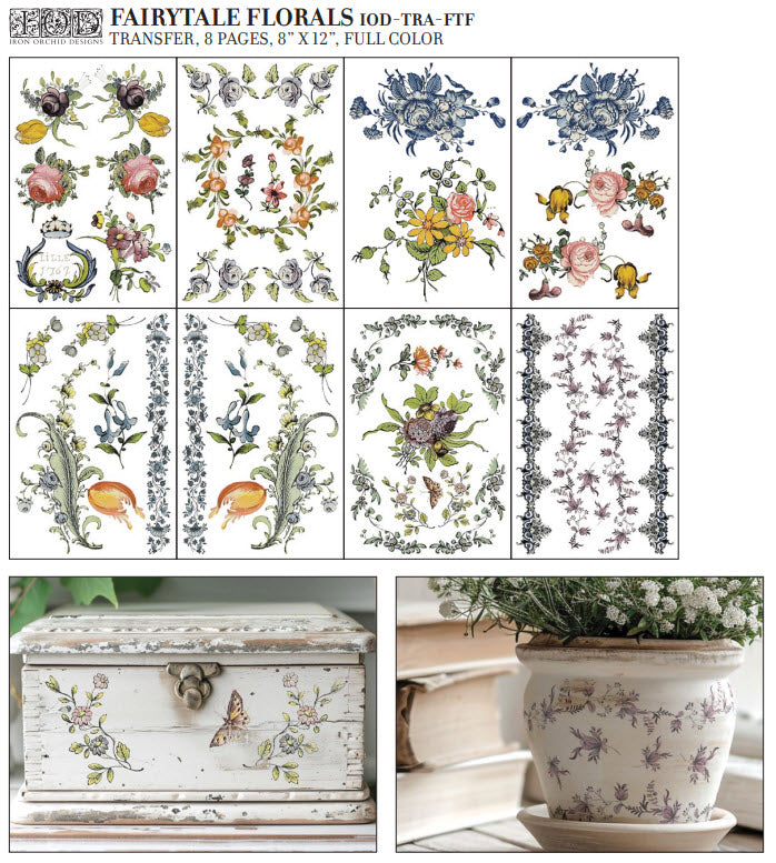 Fairytale Florals  8 Sheets - 8x12 DECOR TRANSFER PAD