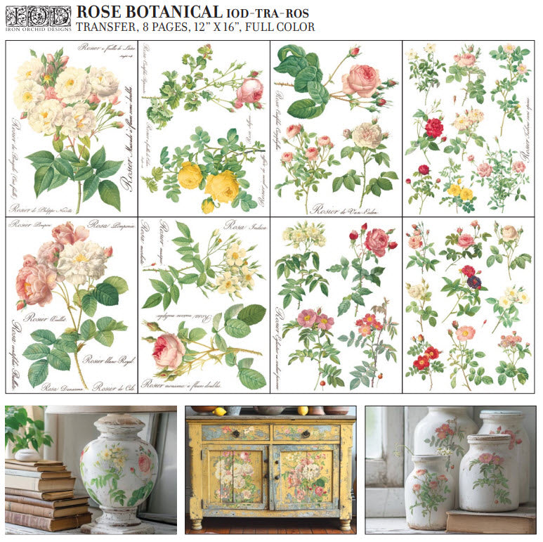 Rose Botanical IOD TRANSFER 12×16 PAD™