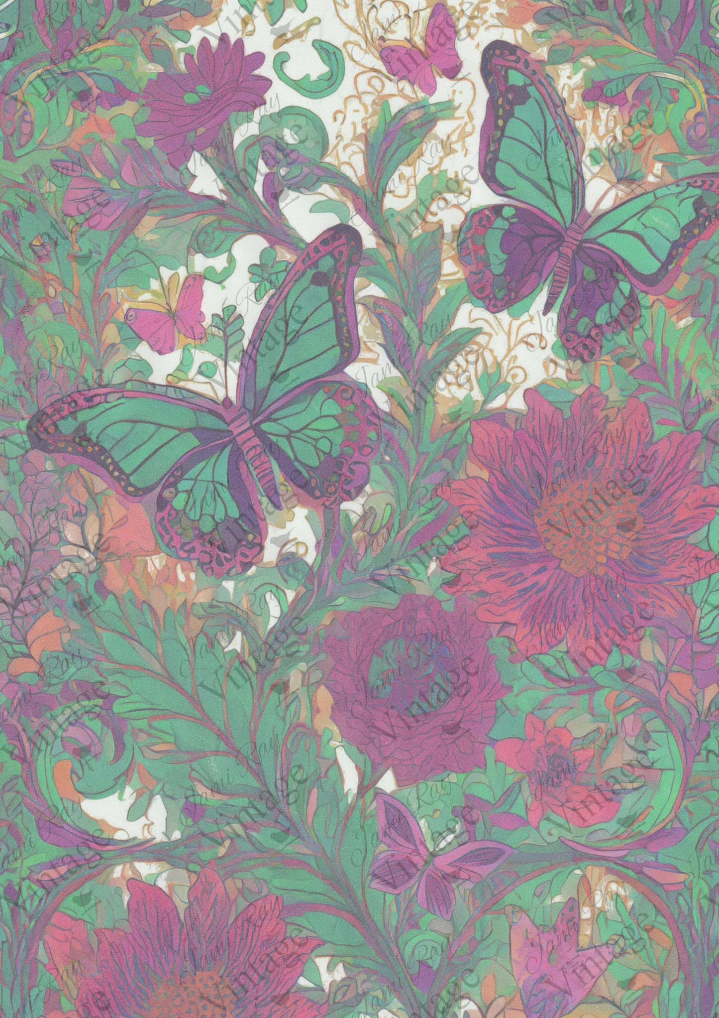 JRV A4 Rice Paper - Maximalist Butterfly