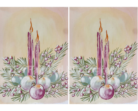 Pink Candles 5x7 - Connie's Rice Paper