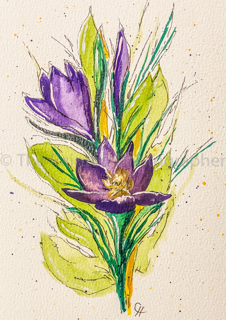 Purple Crocus - Connie's Spring Rice Paper
