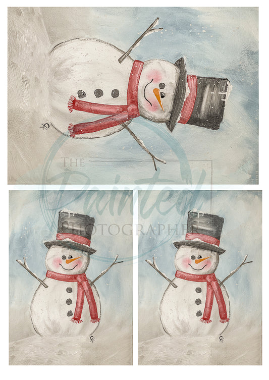 Simple Snowman Multiple - Connie's Rice Paper