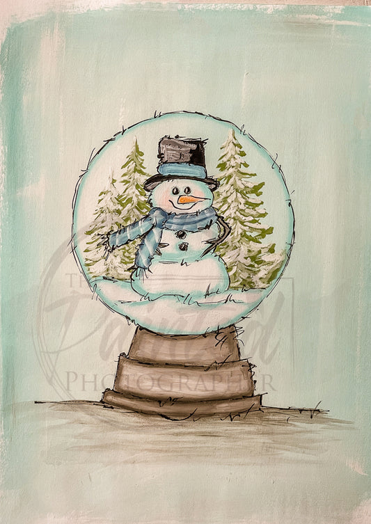 Snowman Globe - Connie's Rice Paper