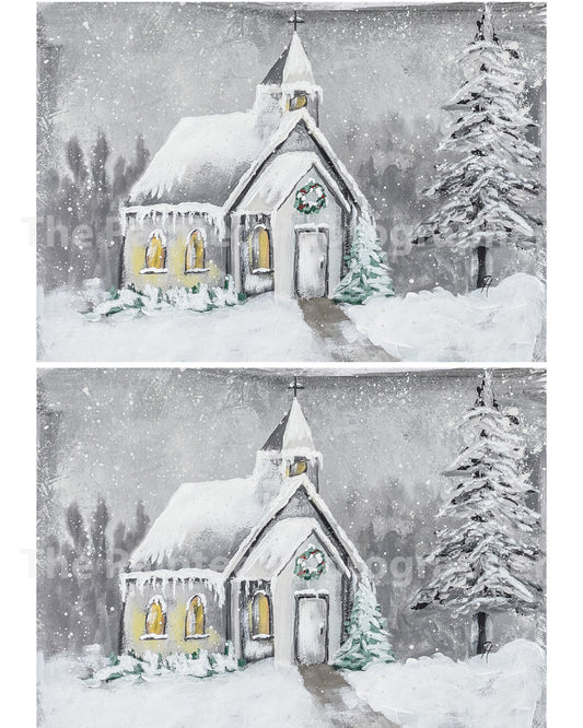 Snowy Night 5x7 - Connie's Rice Paper