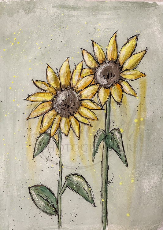 Twin Sunflowers - Connie's Rice Paper