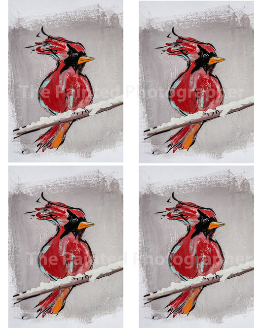 Windy Cardinal 3.5x5 - Connie's Rice Paper