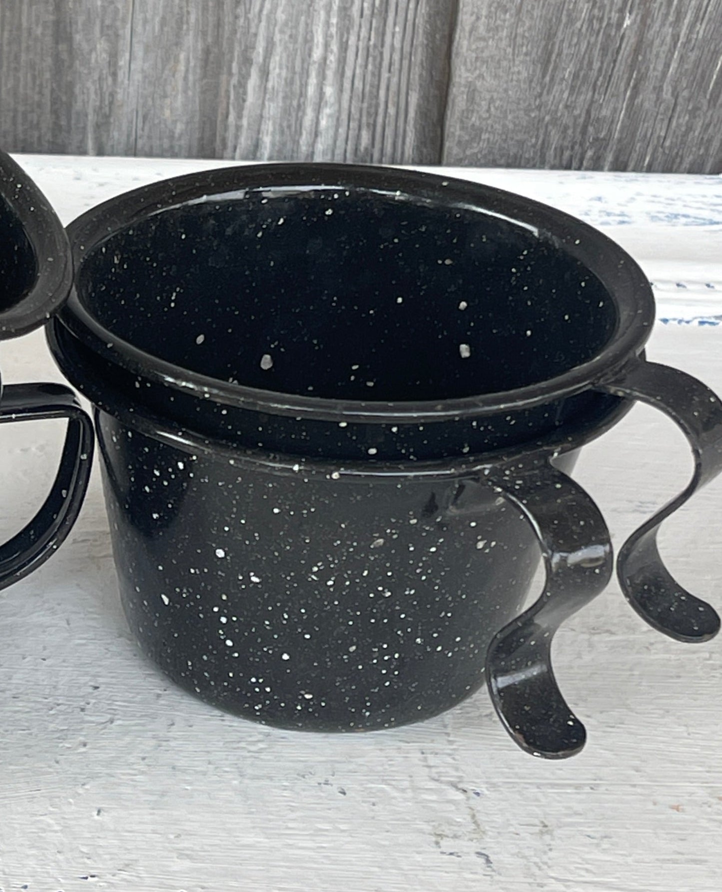 Metal Camp Coffee Cups | Black Speckled (set of 4)