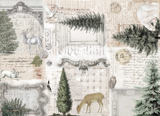 Roycycled Neutral Christmas Masterboard Decoupage Paper