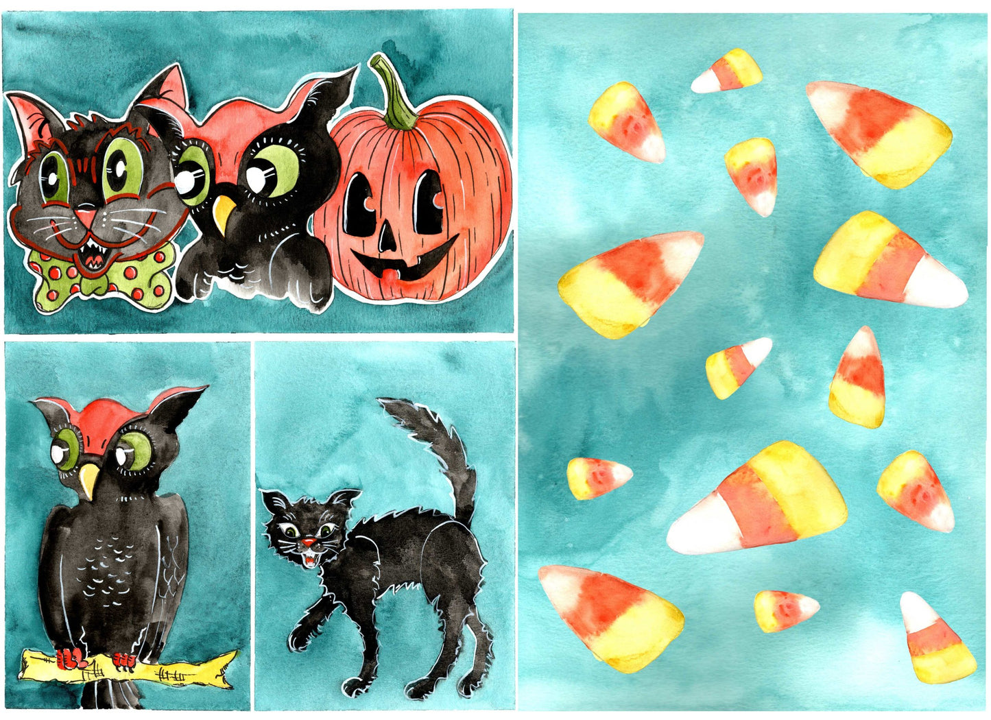 Roycycled Retro Halloween Decoupage Paper By Lexi Grenzer