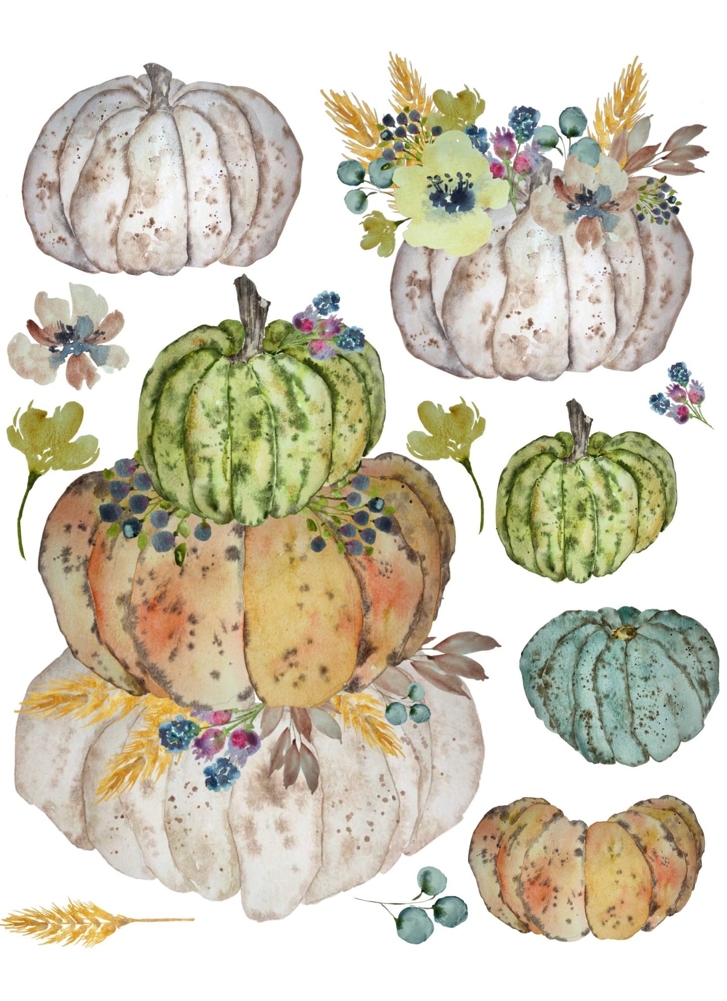 Roycycled Stacked Heirloom Pumpkins Decoupage Paper By Lexi Grenzer