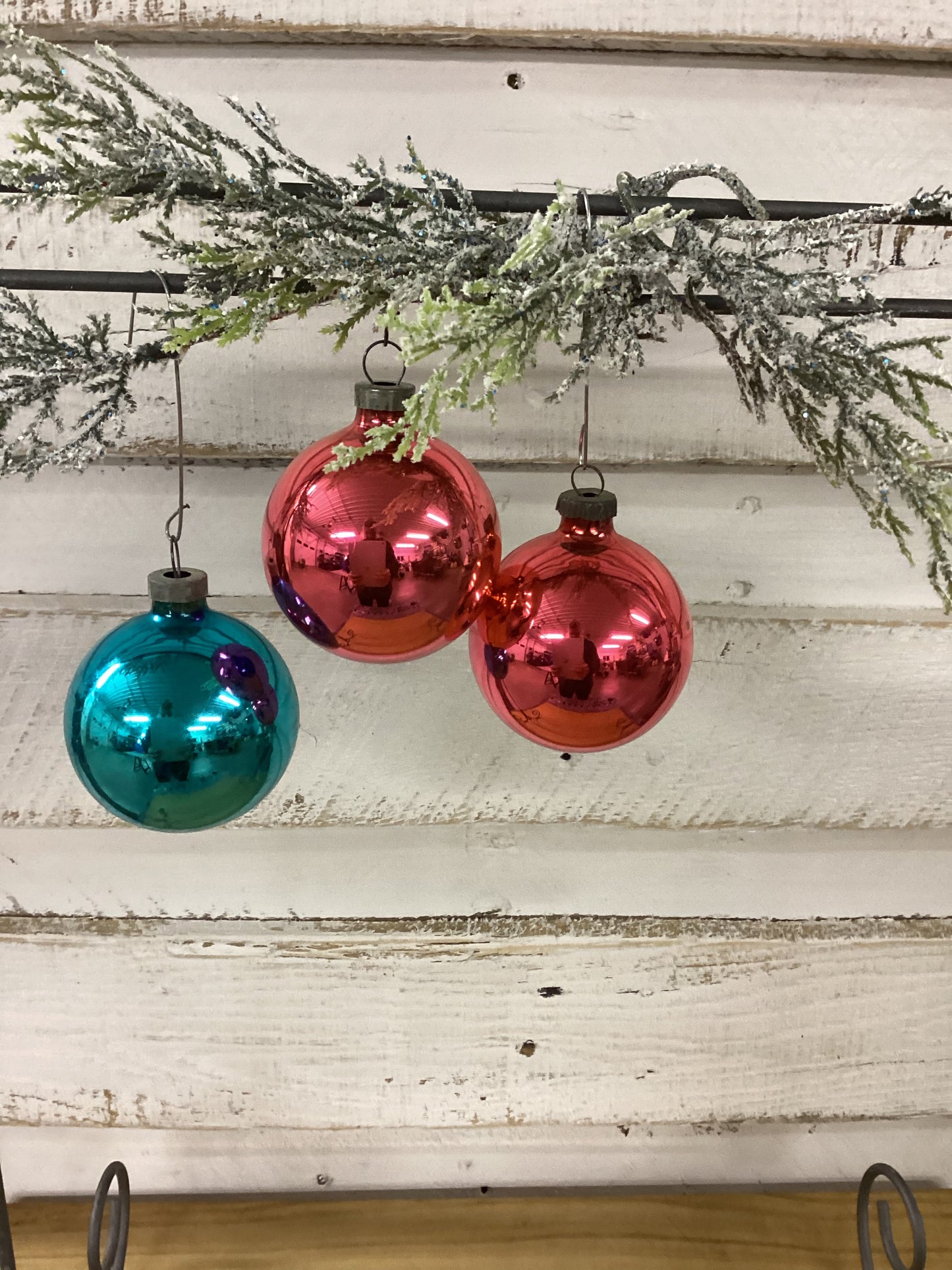 Shiny Bright Vintage Ornaments - Pink and Aqua