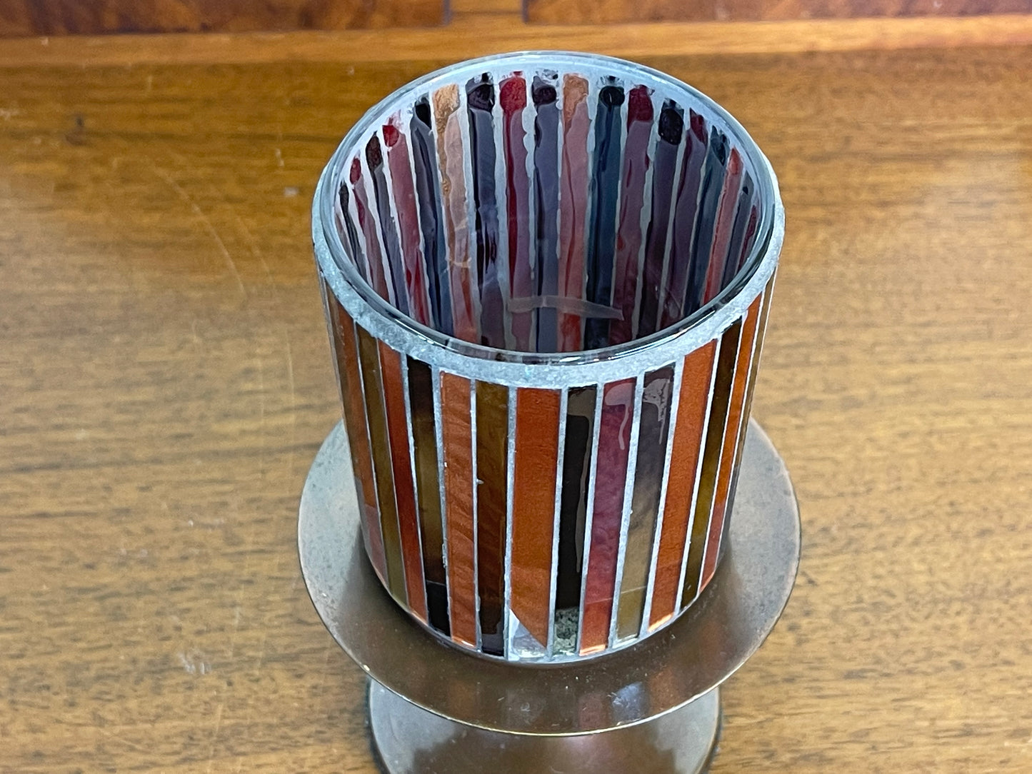 Fall Glass Candle Holder