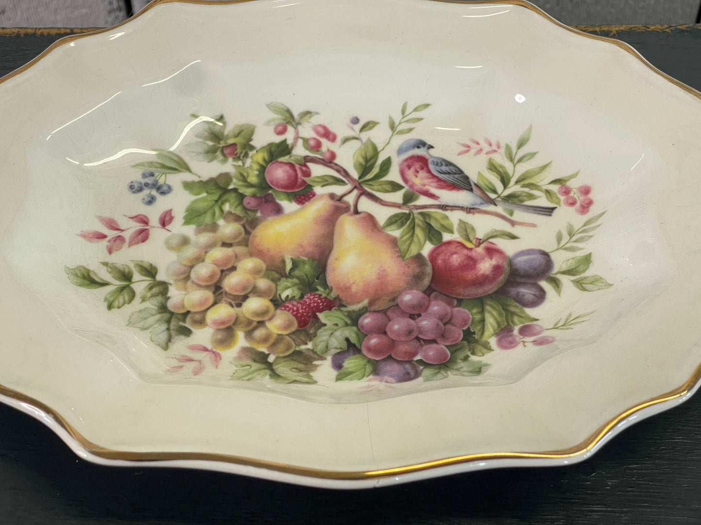 Avon bird and fruit oval platter